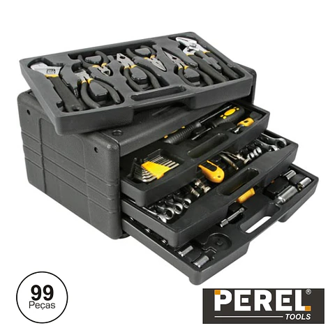 MALA FERRAMENTAS PROFISSIONAL 99 PEÇAS PEREL