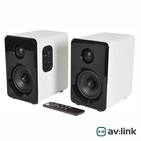 Conjunto 2 Colunas Ativa/Passiva 3.5" 30W Branco USB/BT/AUX