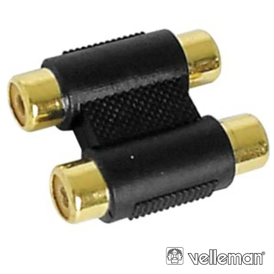 FICHA ADAPTADORA 2 RCA FÊMEA / 2 RCA FÊMEA DOURADO 1