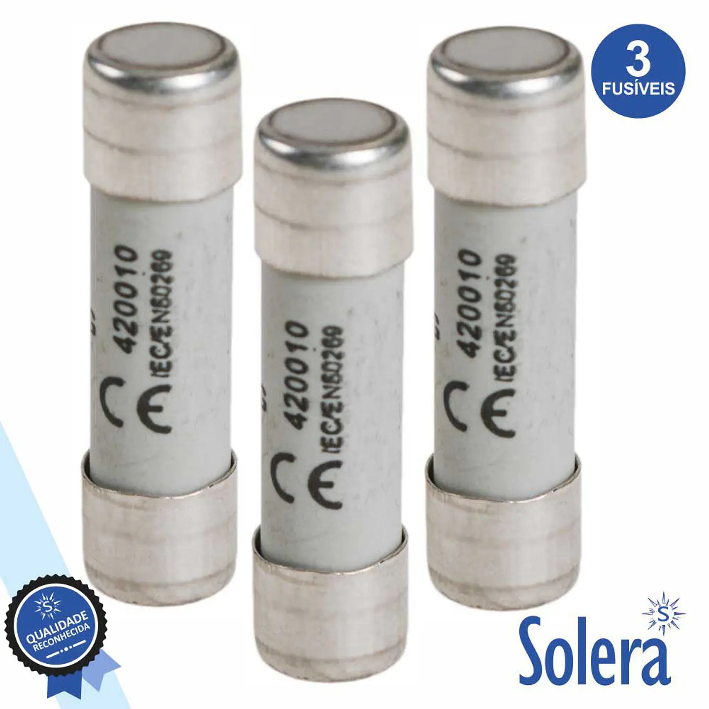 FUSÍVEL CERÂMICA 10X38 10A 500V 3X SOLERA 1