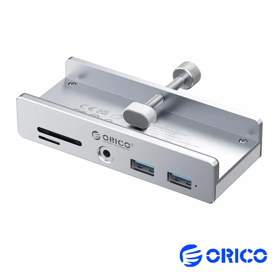 Hub USB 5 Portas USB 3.0/Jack/SD C/ Grampo De Fixação ORICO 1