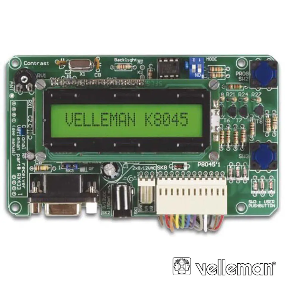 KIT MENSAGEM PROGRAMÁVEL 8 ENTRADAS LCD E INTERFACE VELLEMAN 1