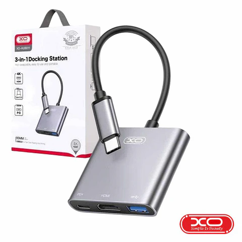 Hub USB-C P/ USB-A 3.0 + HDMI + USB-C PD XO