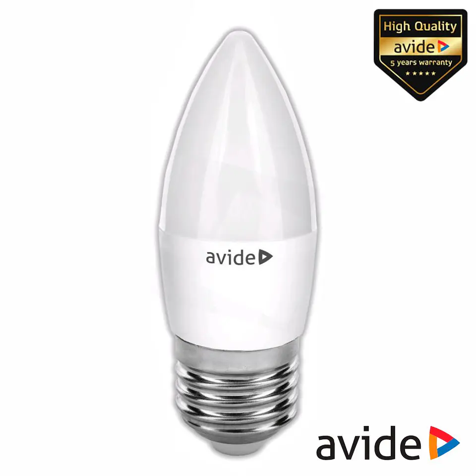 Lâmpada LED E27 Vela 6.5W 230V 3000K 806lm AVIDE 1