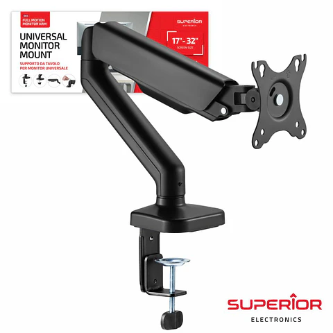Suporte P/ Monitor PC Giratório C/ Mola 17/32" 9kg VESA 100
