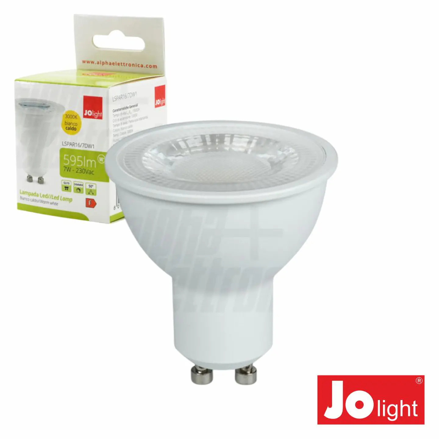Lâmpada LED GU10 Dimável 7W 50º 230V 3000K 595lm JOLIGH 1