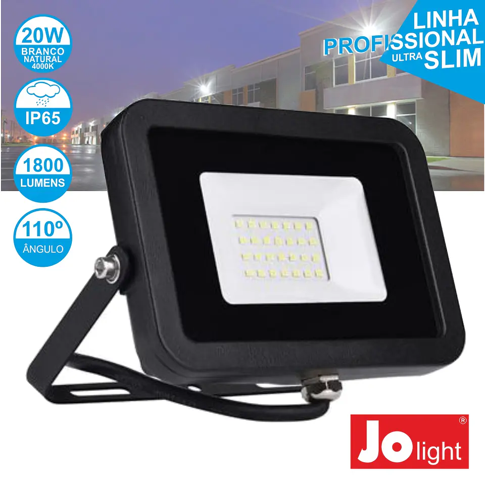 FOCO LED 20W 230V BRANCO NATURAL 1800LM IP65 SLIM JOLIGHT 1
