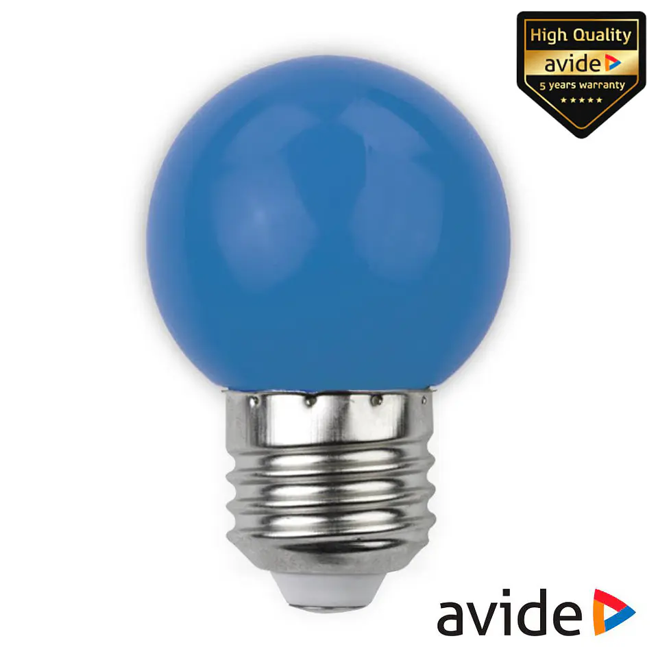 Lâmpada E27 1W LED Globo G45 Azul 30lm AVIDE 1