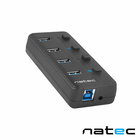 Hub USB 3.0 C/ 4 Portas Interruptores Individuais NATEC