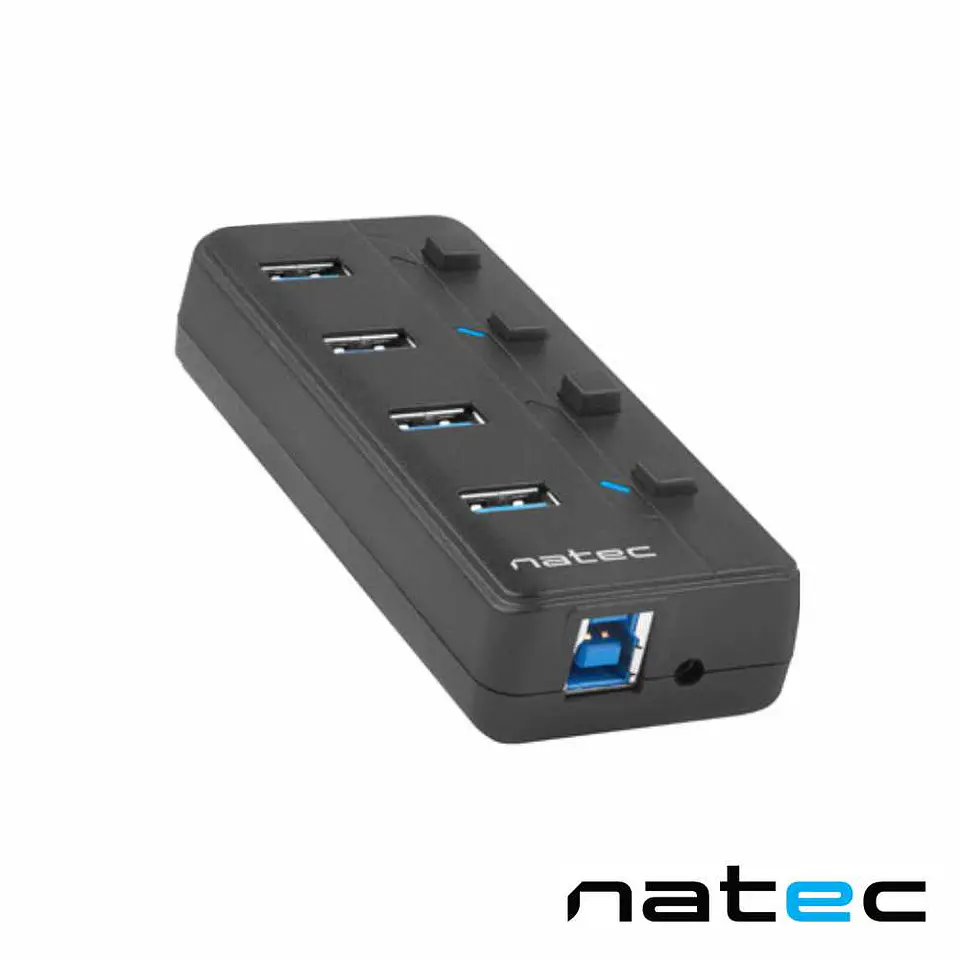 Hub USB 3.0 C/ 4 Portas Interruptores Individuais NATEC 1