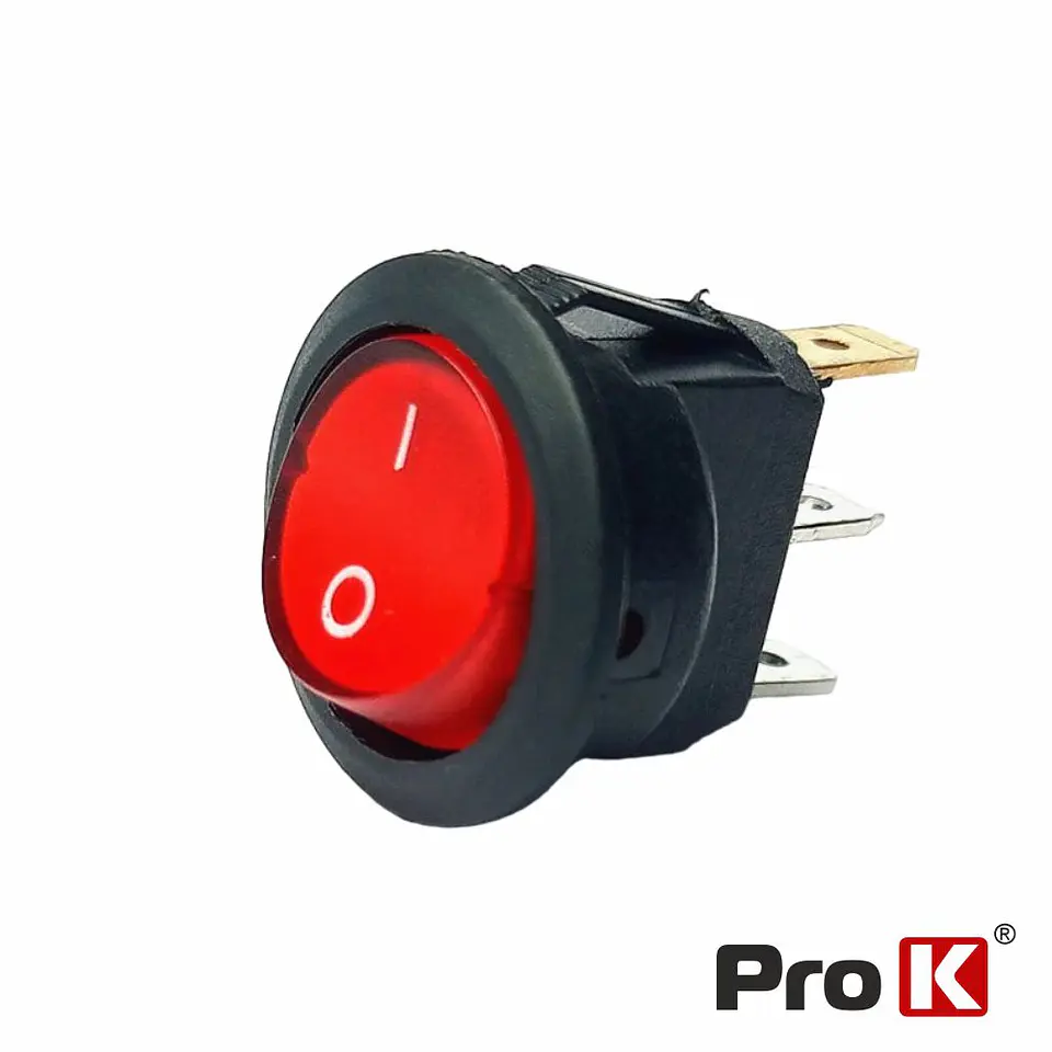 Interruptor Basculante LED 20A-12V On-Off Vermelho 1