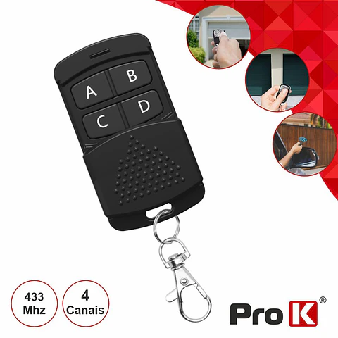 Comando Garagem Universal 4 Canais 433mhz PROK