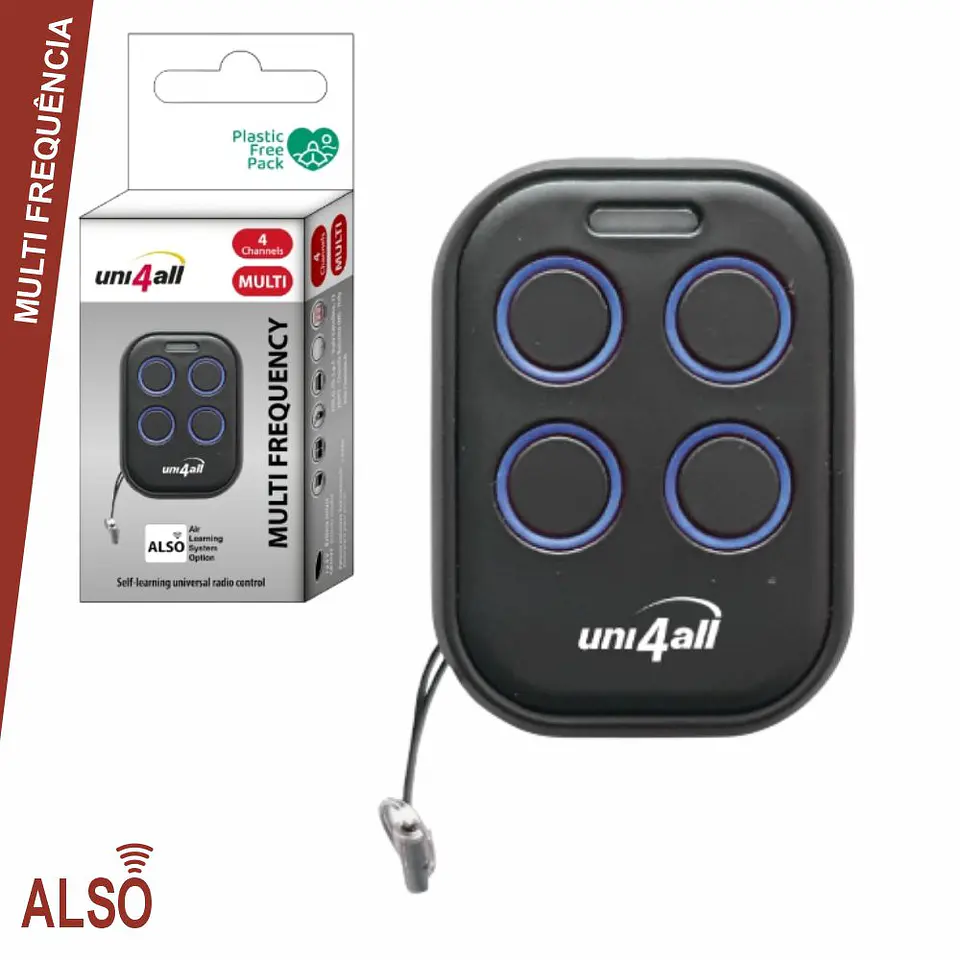 Comando Garagem Universal 4 Canais Multifreq/Rollingcode 1