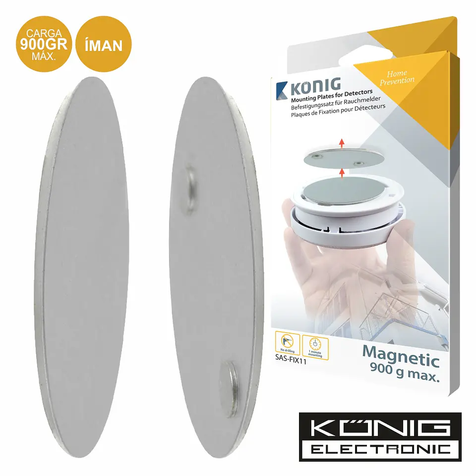 BASE MAGNETICA P/ DETECTORES MOVIMENTO/GÁS/FUMO KONIG 1