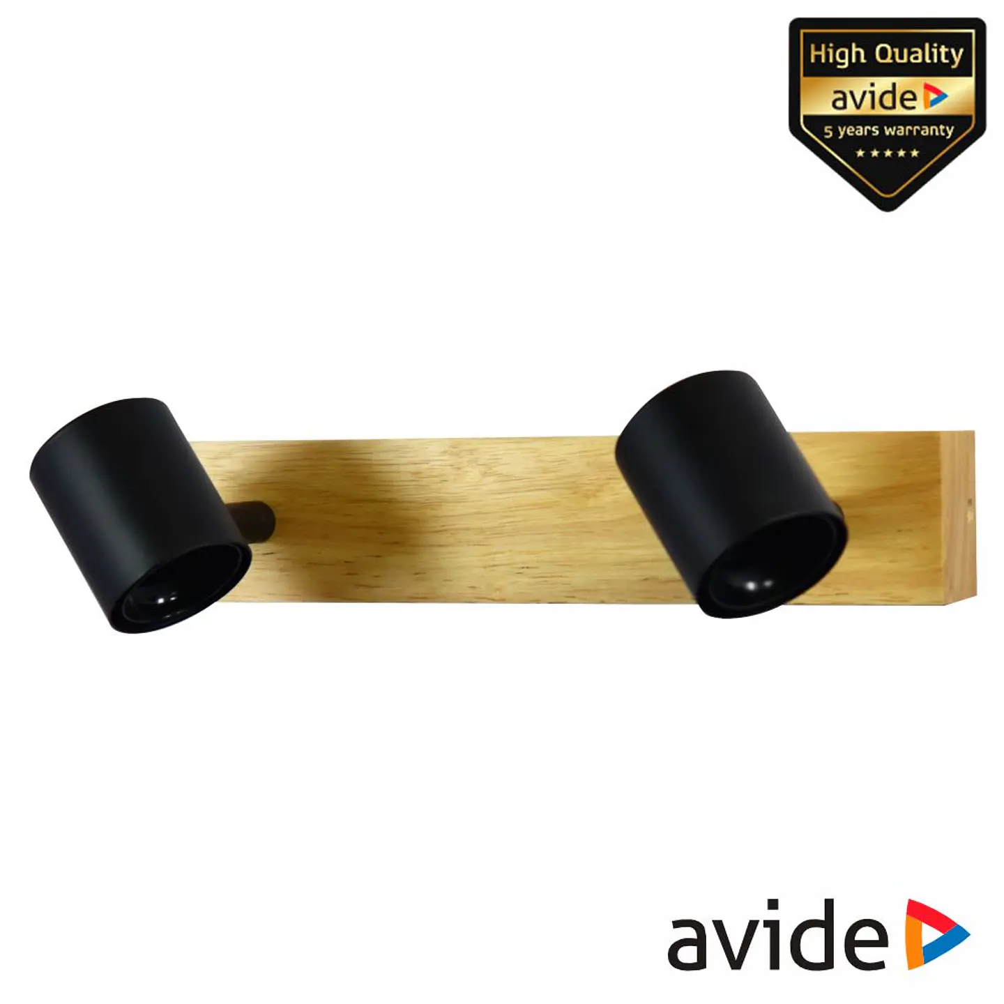 Candeeiro LED Teto/Parede IP20 Castanho/Preto AVIDE 1