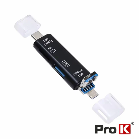 Leitor de Cartões OTG 5x1 Type-C PROK