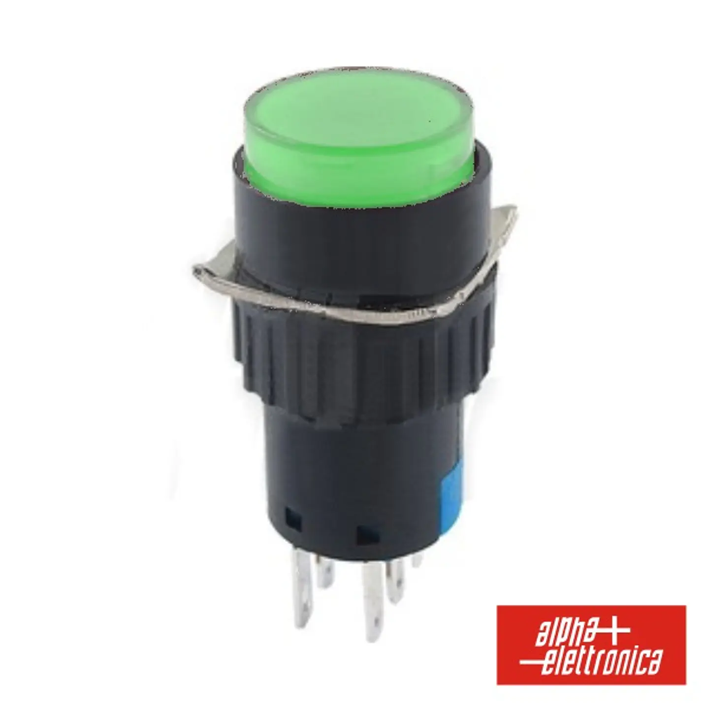 COMUTADOR PULSADOR REDONDO 230V 2 NA 2 NF VERDE BIPOLAR 1