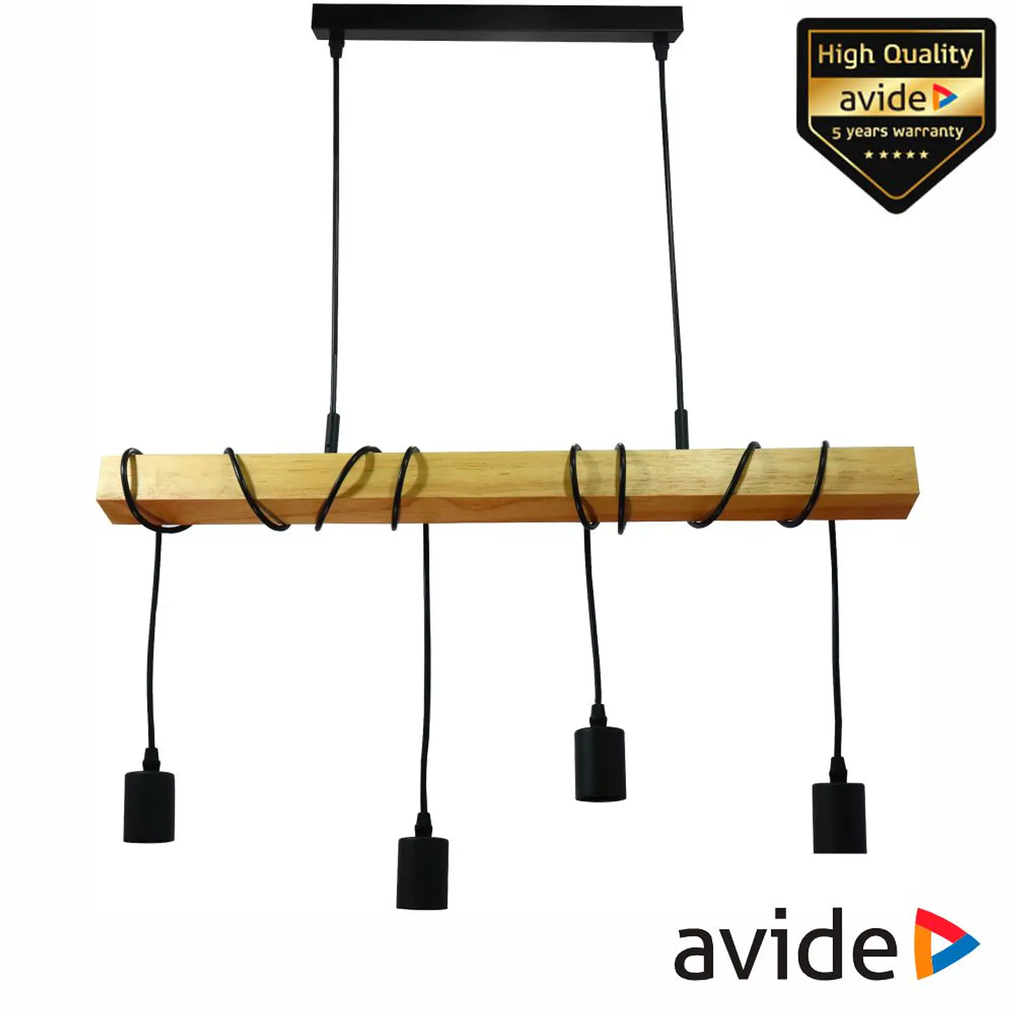 Candeeiro LED Teto/Parede IP20 Castanho/Preto AVIDE 1