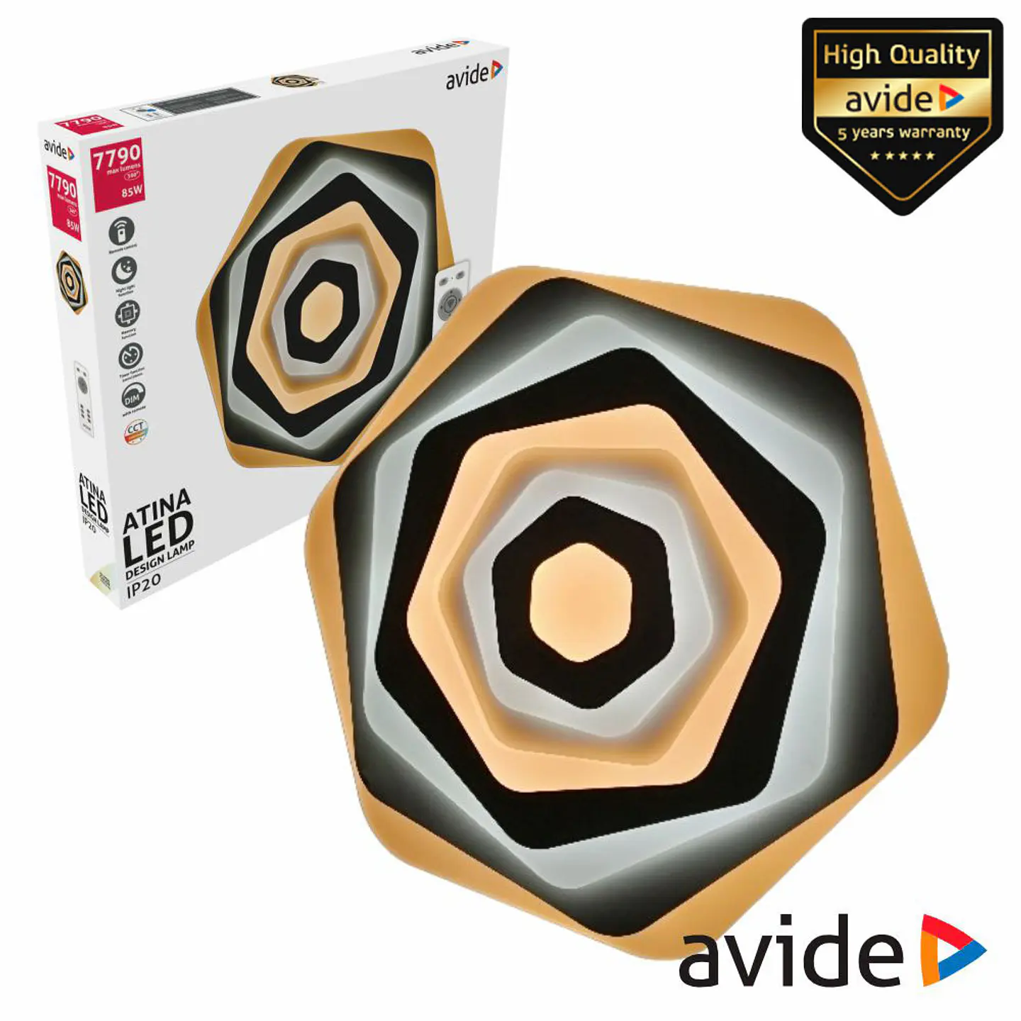 Candeeiro Teto/Parede LED 85W 3000K-4000K-6400K AVIDE 1