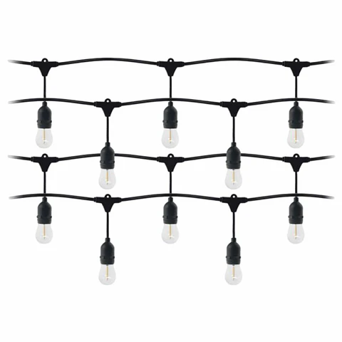 Corrente De Iluminação 20m C/ Lâmpadas E27 3000K IP44