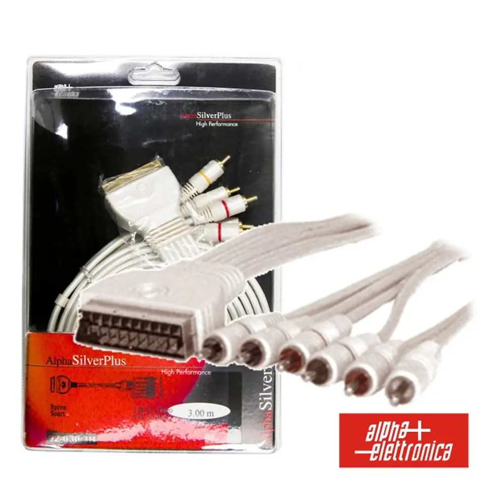 CABO SILVER PLUS SCART MACHO / 6RCA MACHO 1.5M BLISTER 1