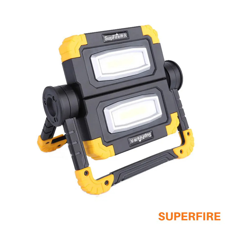 Foco LED COB Portátil Recarregável 2x10W 2000lm SUPERFIRE 1