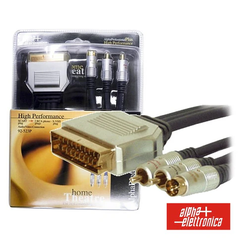 CABO PROFISSIONAL SCART MACHO / 2RCA-SVHS MACHO 1.5M BLISTER