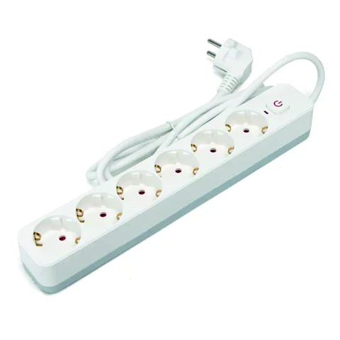 Extensão Elétrica 6x Schuko C/ Interruptor 3m 3G1.5