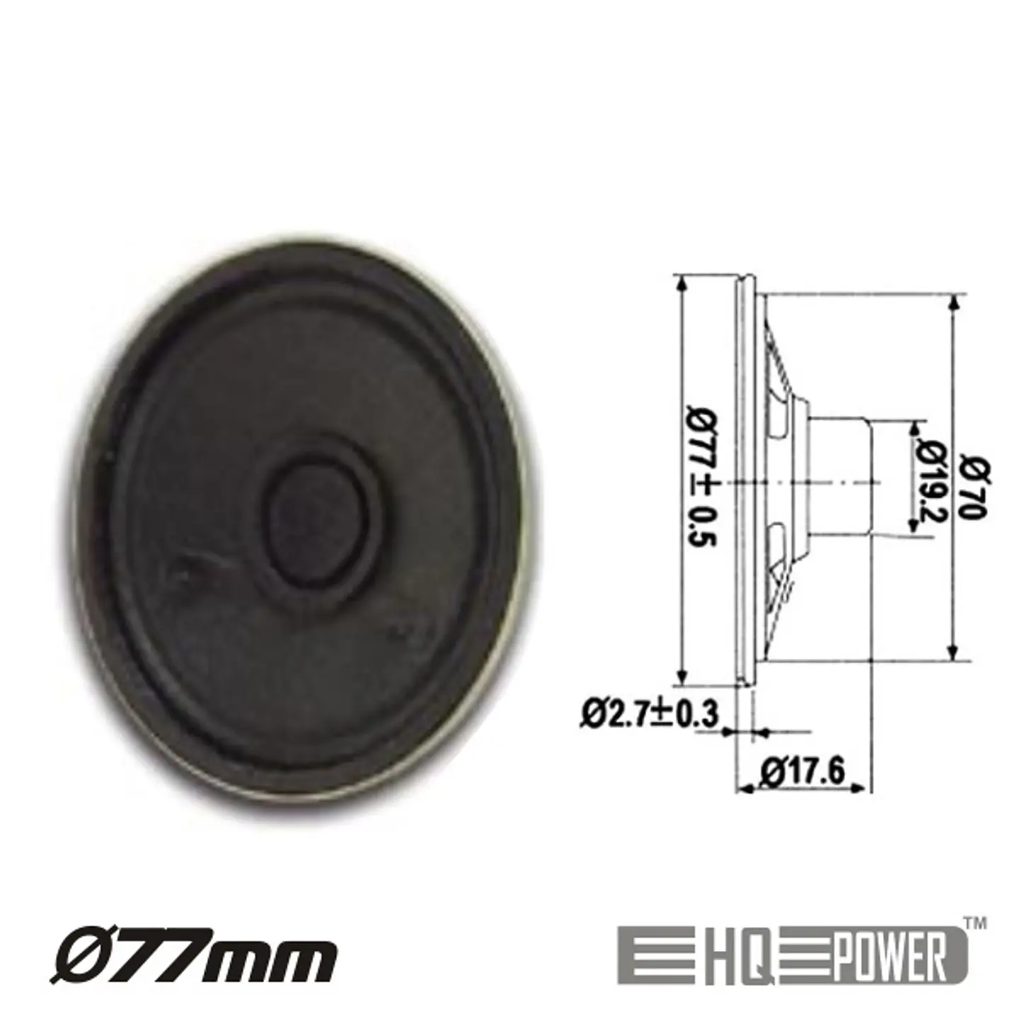 ALTIFALANTE MINIATURA 1W 8 OHM 77MM HQ POWER 1
