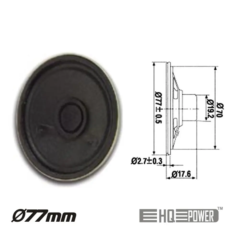 ALTIFALANTE MINIATURA 1W 8 OHM 77MM HQ POWER 1