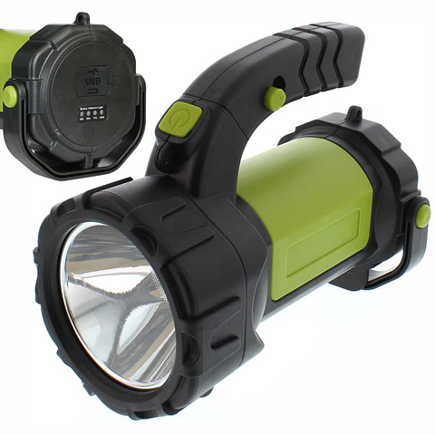 LANTERNA 1 LED T6 + LED COB C/ ALÇA 350LM