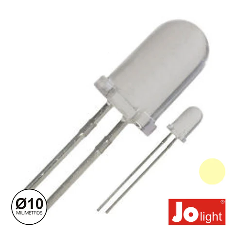 LED 10MM ALTO BRILHO BRANCO QUENTE JOLIGHT