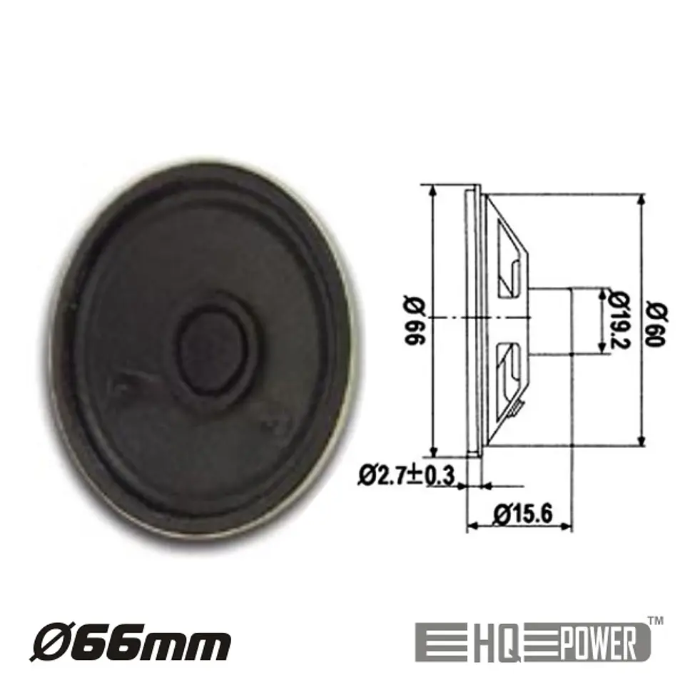 ALTIFALANTE MINIATURA 2W 8 OHM 66MM HQ POWER 1