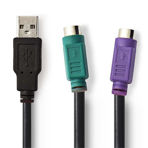 Cabo Adaptador USB-A Macho / 2x DIN 8P Fêmea 0.3m Preto
