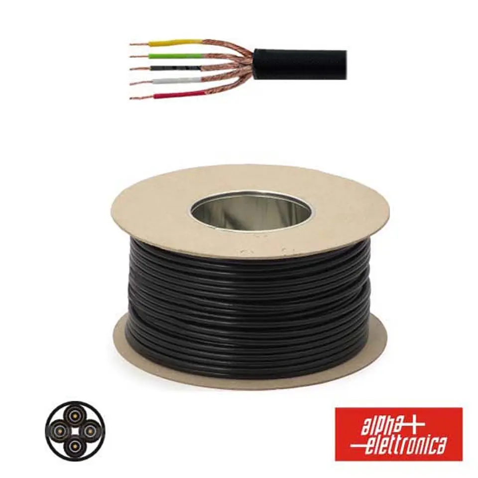 CABO ELETRONICA 4 CONDUTORES +  MALHA 4x0.22 °5  PRETO 1