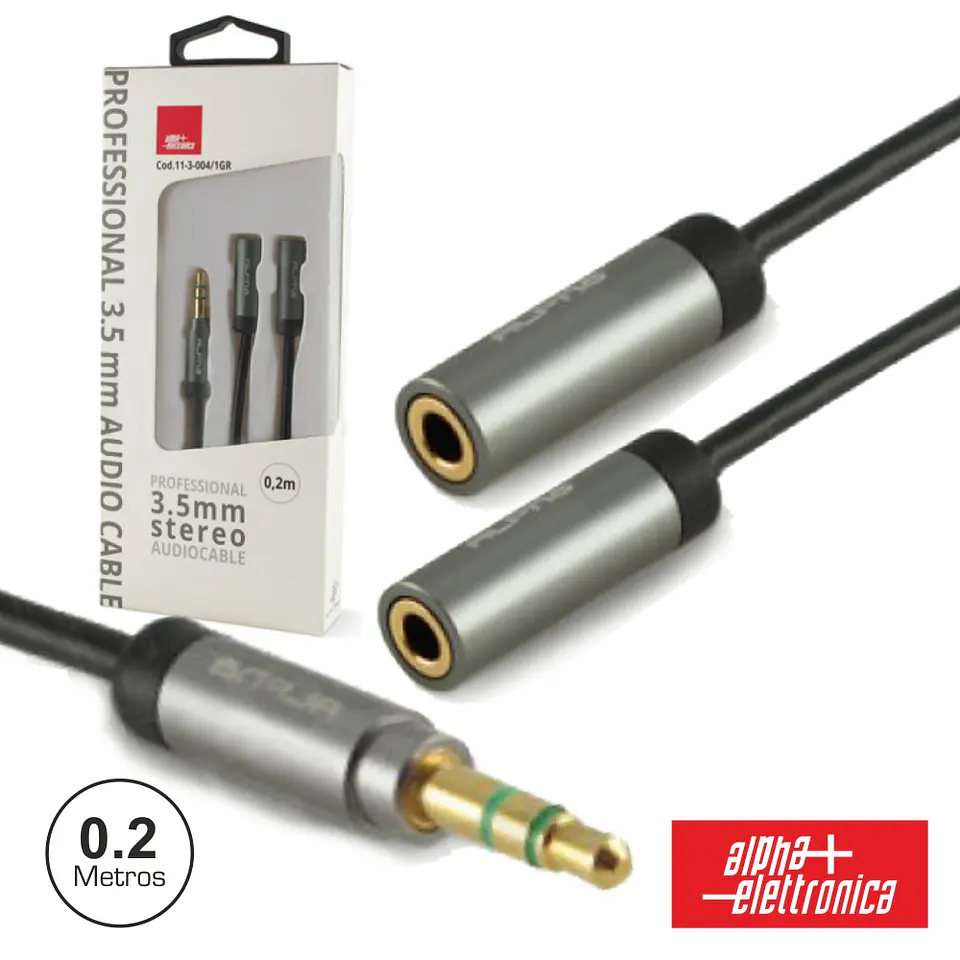 CABO JACK 3.5MM MACHO / 2 JACK 3.5MM FÊMEA 0.2M ST 1