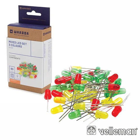 CONJUNTO DE 80 LEDS 3MM-5MM CORES SORTIDAS