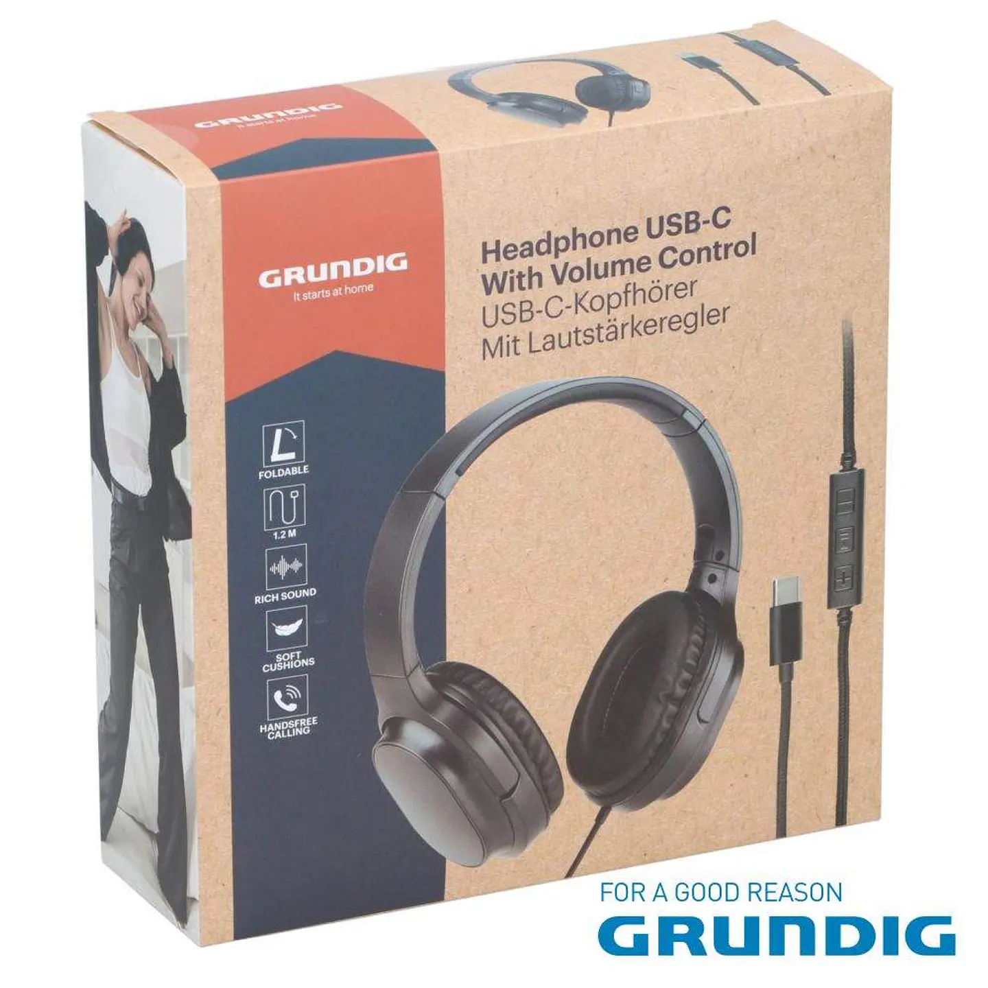 Auscultadores C/ Fio Stereo USB-C GRUNDIG 1