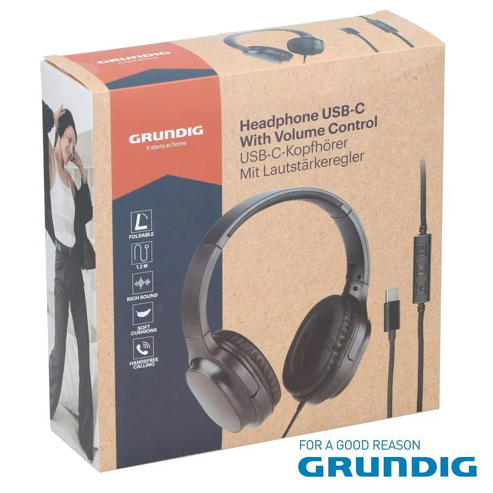 Auscultadores C/ Fio Stereo USB-C GRUNDIG 1