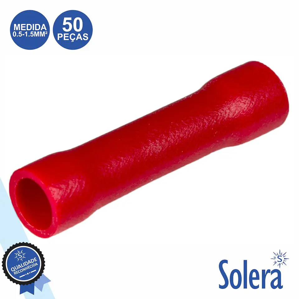 TERMINAL REDONDO ISOLADO 0.5-1.5MM² 50X VERMELHO SOLERA 1
