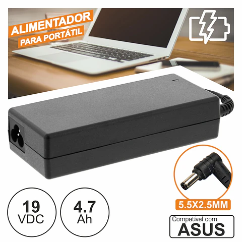 ALIMENTADOR P/ ASUS 19V 4.7A 90W 5.5X2.5MM