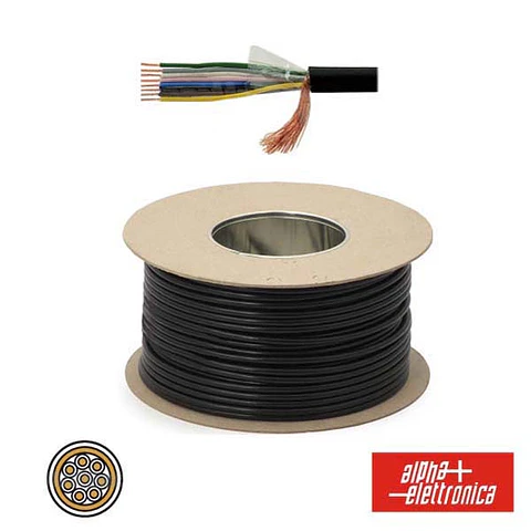CABO ELETRONICA 8 CONDUTORES + MALHA 8x0.22 °6.00 PRETO