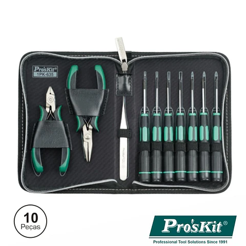 MALA FERRAMENTAS PROFISSIONAL 10 PEÇAS PROSKIT