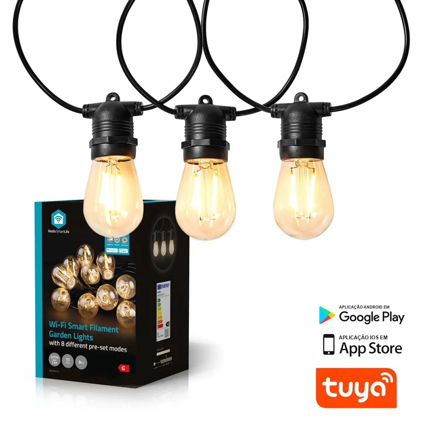 Grinalda 10 LEDs 2700K 9m WIFI TUYA 1