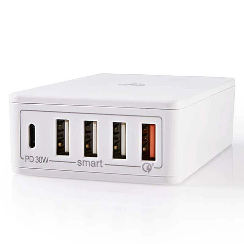 Carregador de Mesa 3A Saídas USB (QC)/USB-C