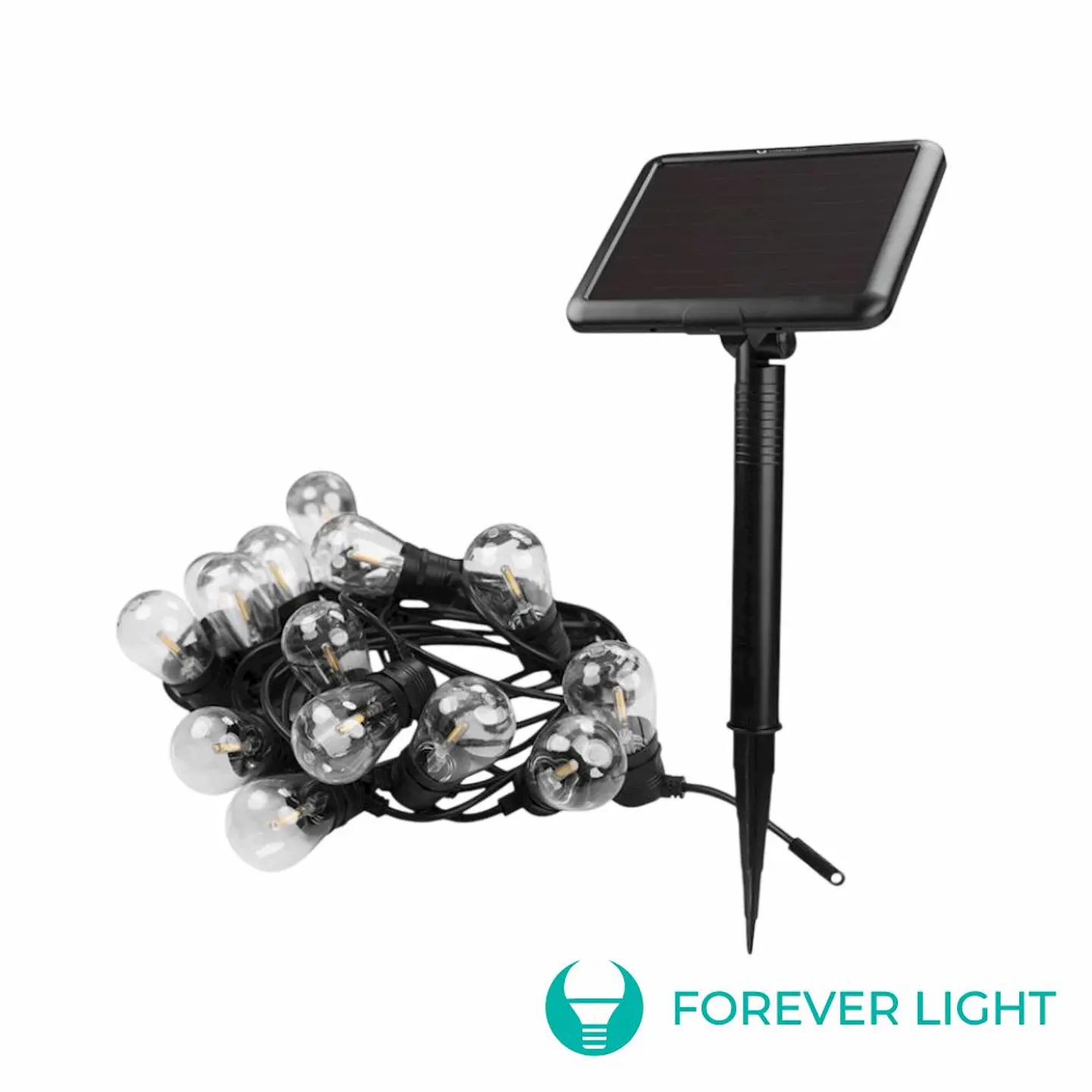 Corrente de Iluminação 7.5m C/ 10 Lâmpadas E Painel Solar 1