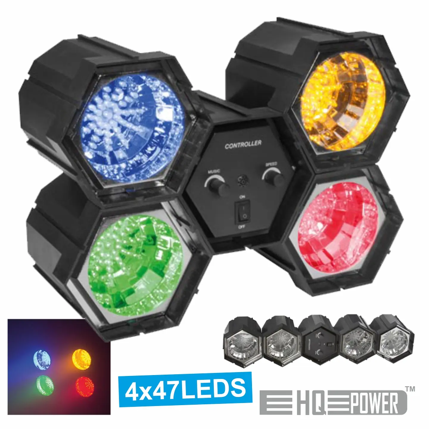 PROJETOR LUZ C/ 4 MÓDULOS 47 LEDS HQ POWER 1