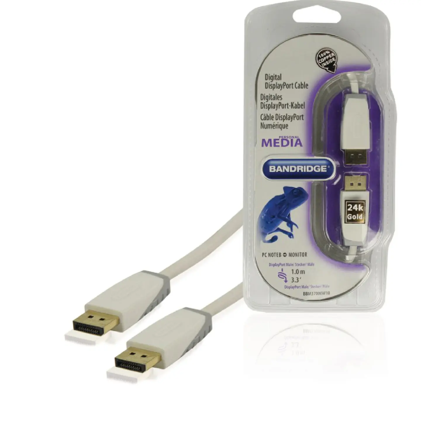 CABO DISPLAYPORT MACHO / MACHO PRETO 1M 1