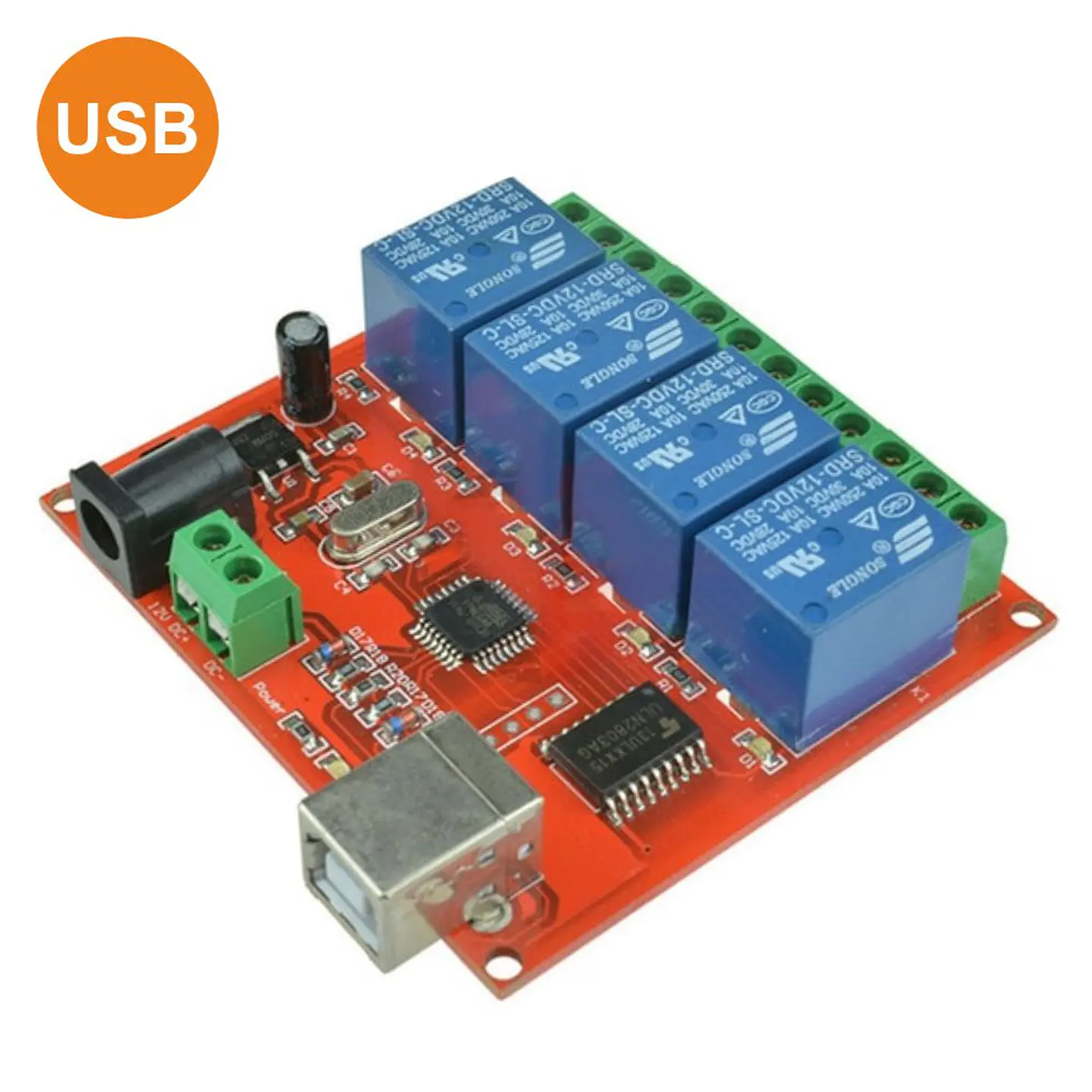 MÓDULO RELÉS USB 4 CANAIS 12V 1
