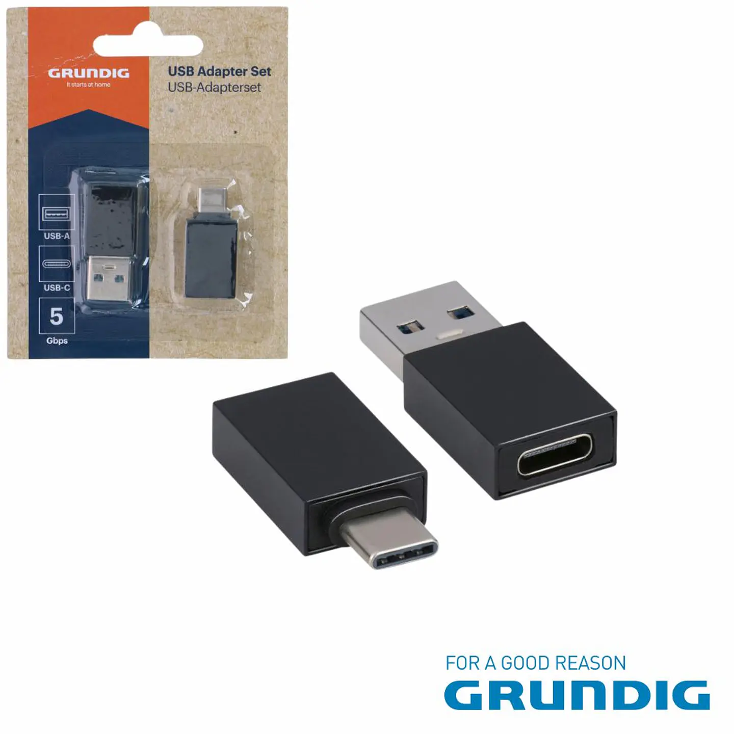Adaptador USB-A Macho / USB-C Fêmea 5Gbps GRUNDIG 1